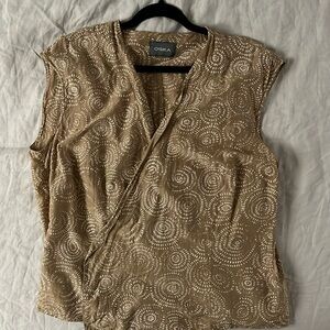 OSKA ISCHIKO Cotton/Silk Tie Front or Back Top